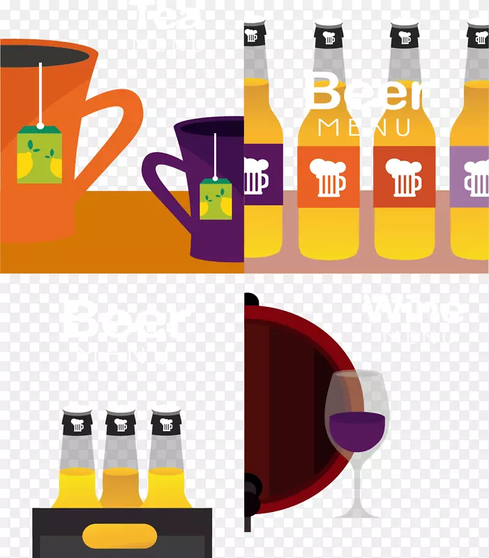 啤酒瓶图形设计-一打啤酒