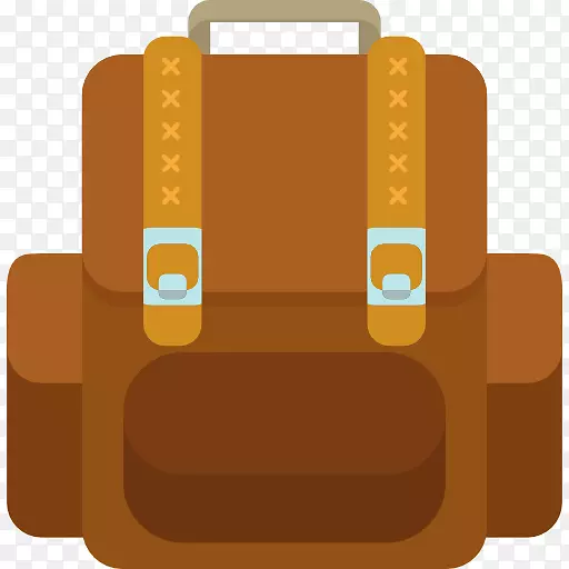 背包可伸缩图形行李图标-棕色包