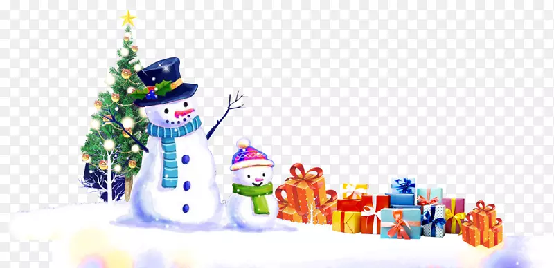 雪人圣诞装饰品平面设计冬雪人