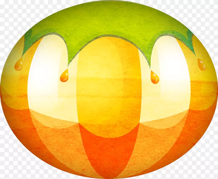 南瓜橙色插图-橙色球南瓜装饰