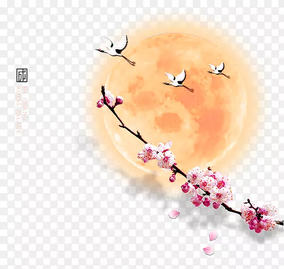 梅花图标-粉红色和鲜月花图案