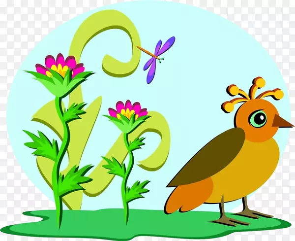鸟类花园-免费剪贴画-卡通鸟花