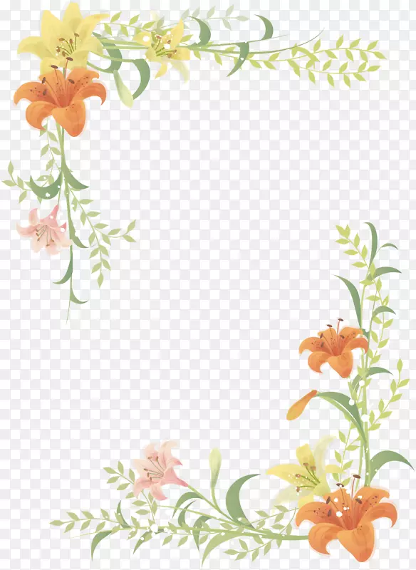 花卉设计花卉画框手绘花卉边框