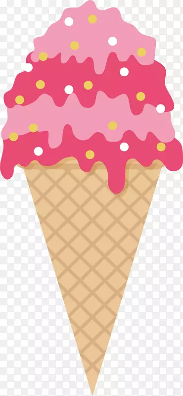 冰淇淋锥草莓冰淇淋圣代草莓冰淇淋载体