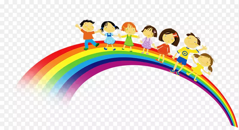 彩虹儿童-彩色彩虹装饰图案儿童