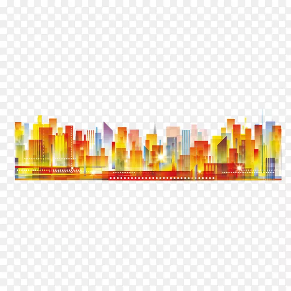 剪影建筑城市插图-城市​​大楼，城市剪影，美丽