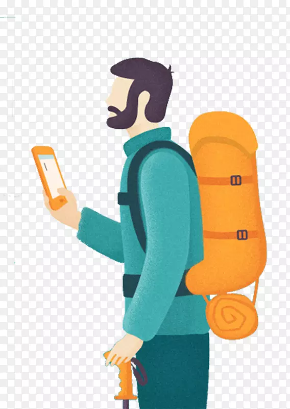 背包旅行图-手持手机免费背包客拉元件