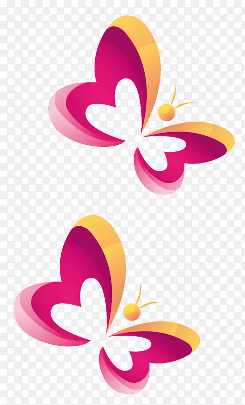 蝴蝶图标-粉红色蝴蝶简单笔