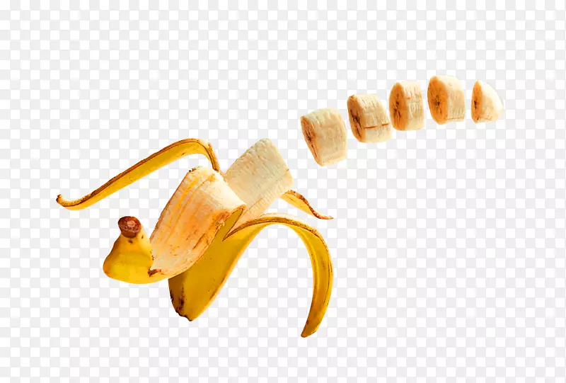 香蕉园果皮食品.黄色鲜切片香蕉装饰图案