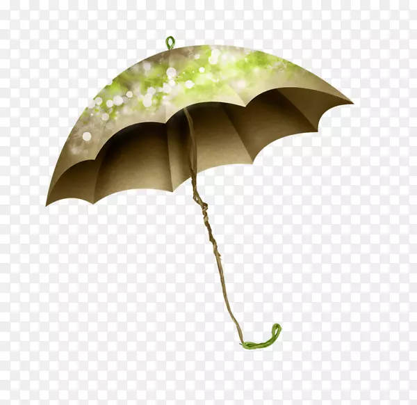 雨伞画框剪贴画-欧洲复古图案绿叶伞