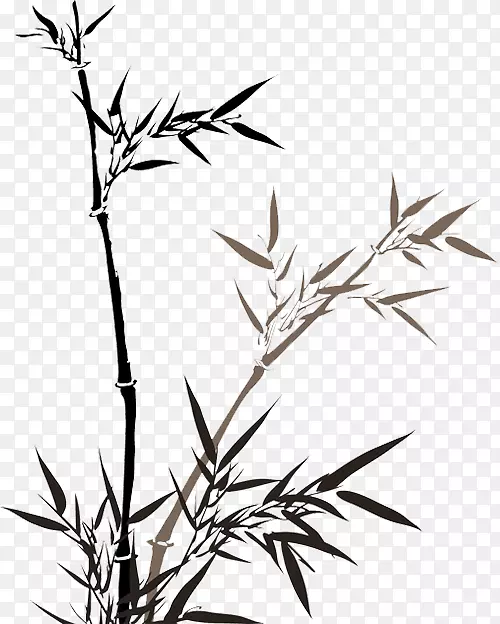 竹子图标-墨水竹子