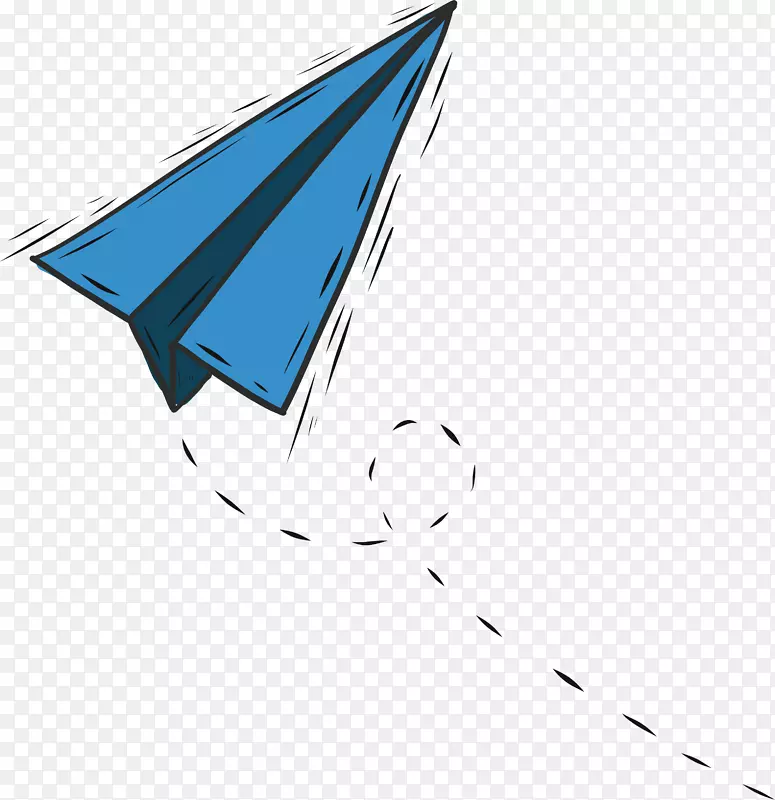 飞机纸蓝手绘纸飞机