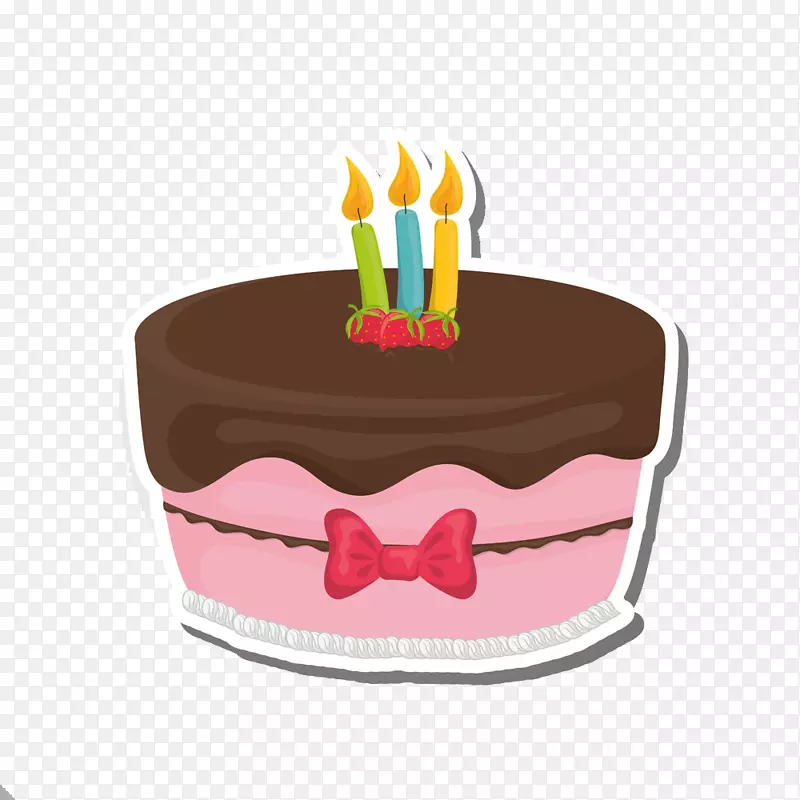 巧克力蛋糕生日蛋糕纸杯蛋糕层蛋糕草莓奶油蛋糕带彩色蜡烛的草莓蛋糕
