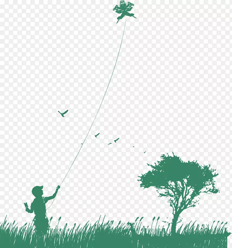 飞机风筝孩子放风筝