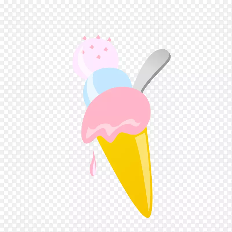 冰淇淋锥-三色冰淇淋创意