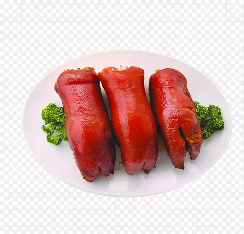 红烧小育家猪-一盘煮熟的小猪
