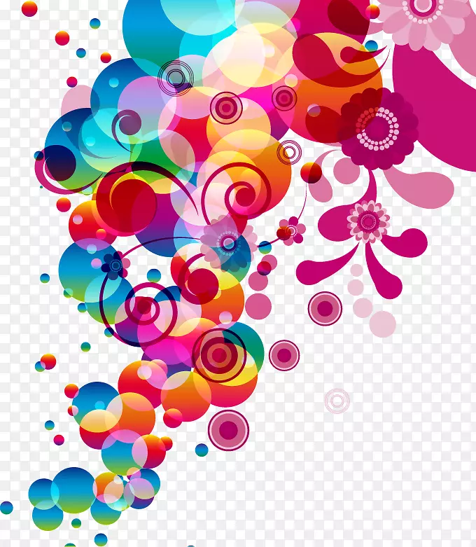 抽象图案-抽象色彩图案花边花球
