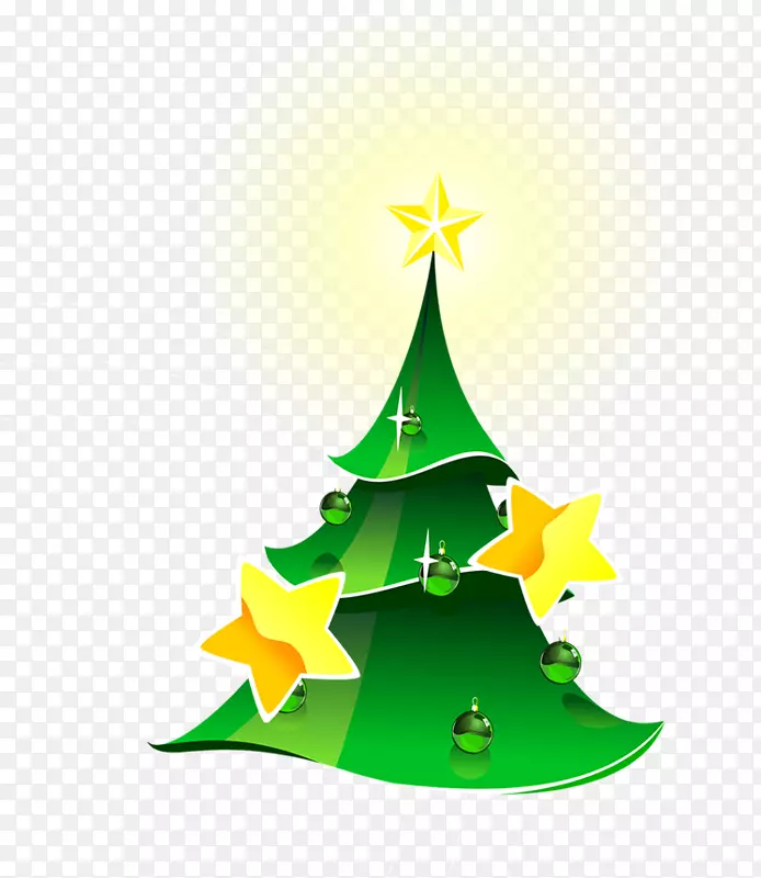 圣诞树绿色插图-圣诞树