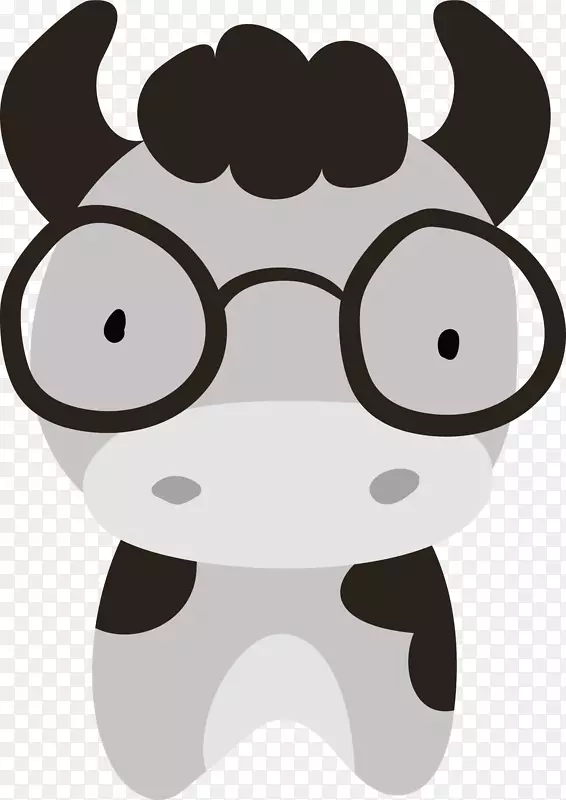 牛画夹艺术.手绘可爱的小牛