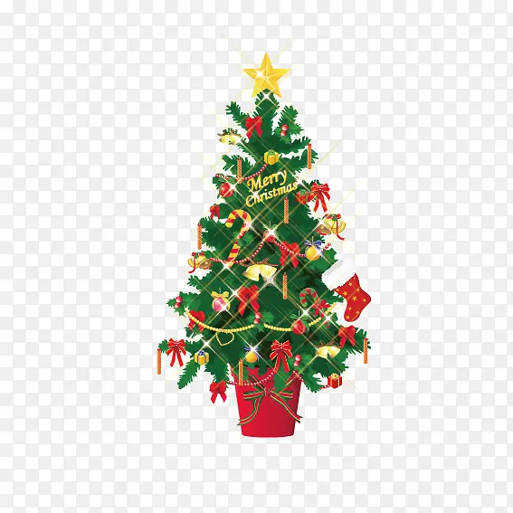 圣诞树圣诞礼物-圣诞树上覆盖着礼物