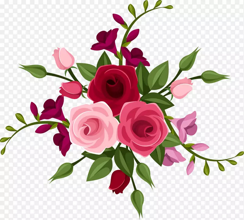 玫瑰花红花图案手绘红花花瓣
