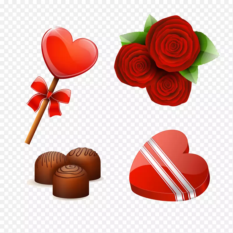 水果蛋糕巧克力片饼干糖果巧克力和玫瑰