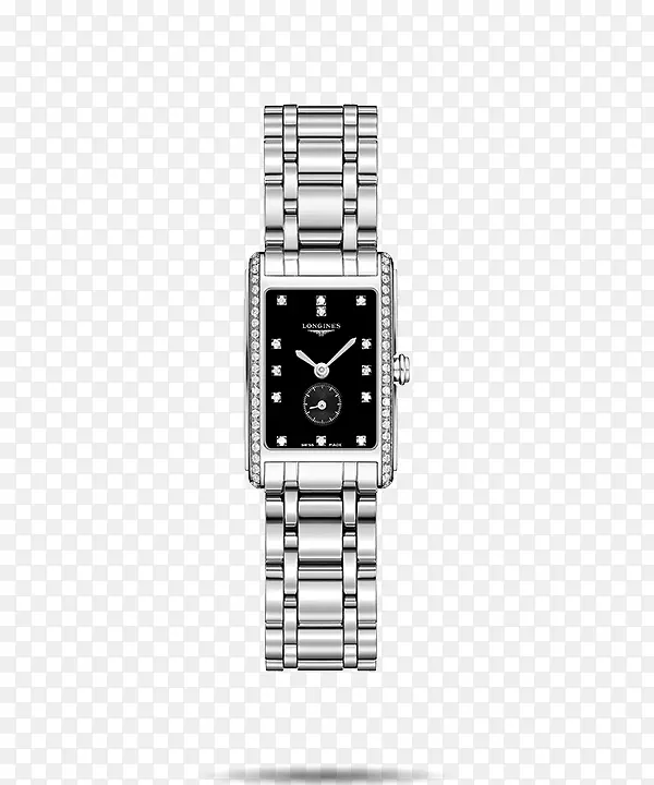 朗辛斯手表珠宝瑞士制造的石英钟表-朗辛斯手表妇女观看黑色手表