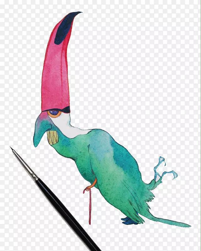 鹦鹉水彩画插图-创造性水彩画鹦鹉
