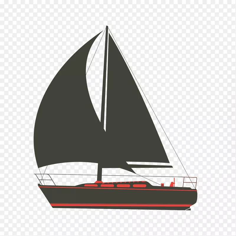 帆船标志下载-帆船剪影装饰