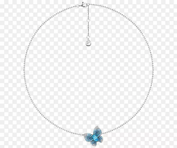 圆角图案-施华洛世奇珠宝蓝色项链