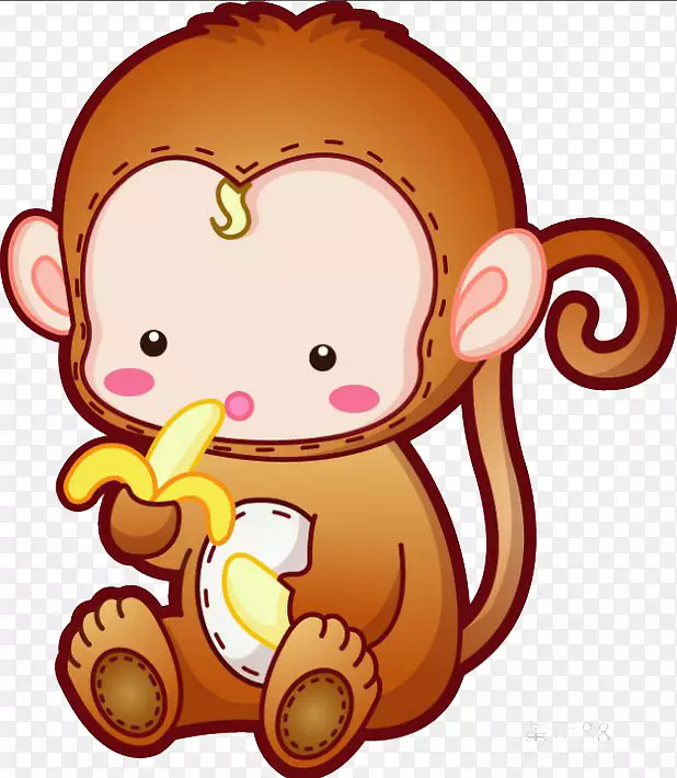 猴子绘画剪贴画-金丝猴，金丝猴