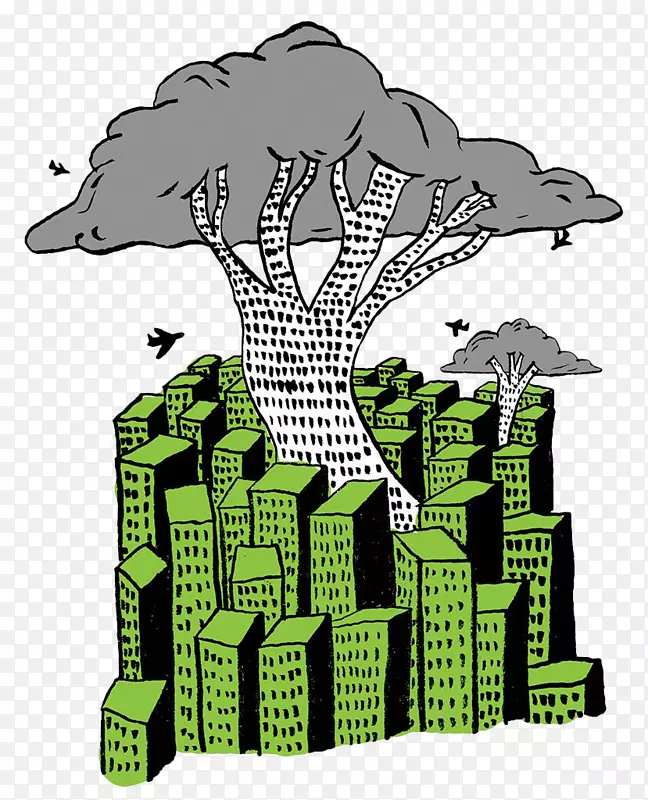 管理气候变化图-城市中的树木