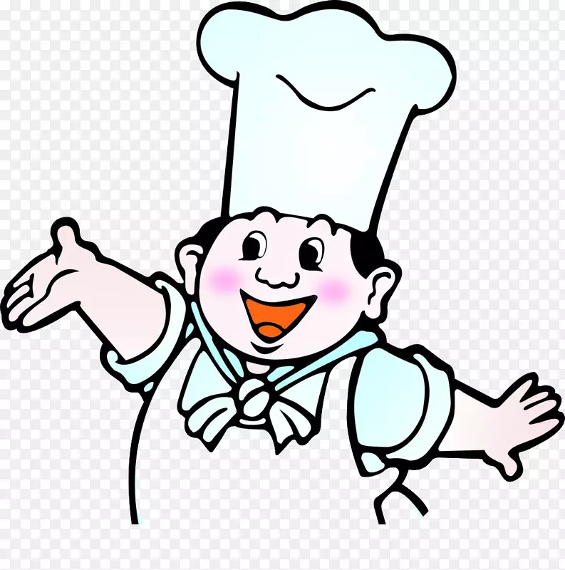 厨师烹饪餐厅-卡通厨师简笔