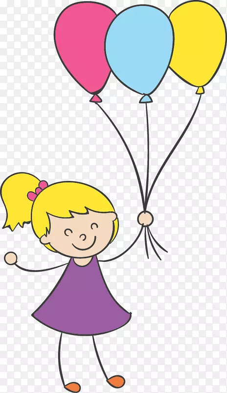 气球儿童剪贴画-气球儿童