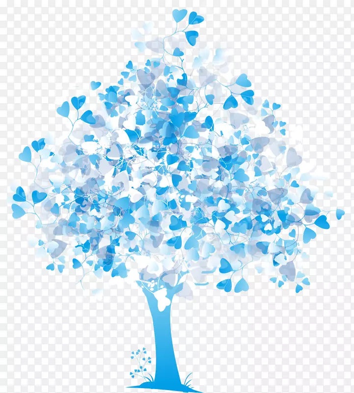 树木摄影画片艺术.蓝色彩绘树