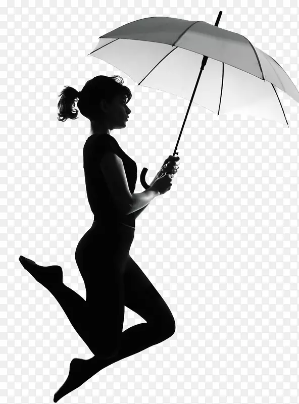 剪影，摄影，雨伞，皇室-免费伞女跳