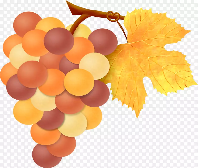 葡萄叶水果载体彩绘葡萄