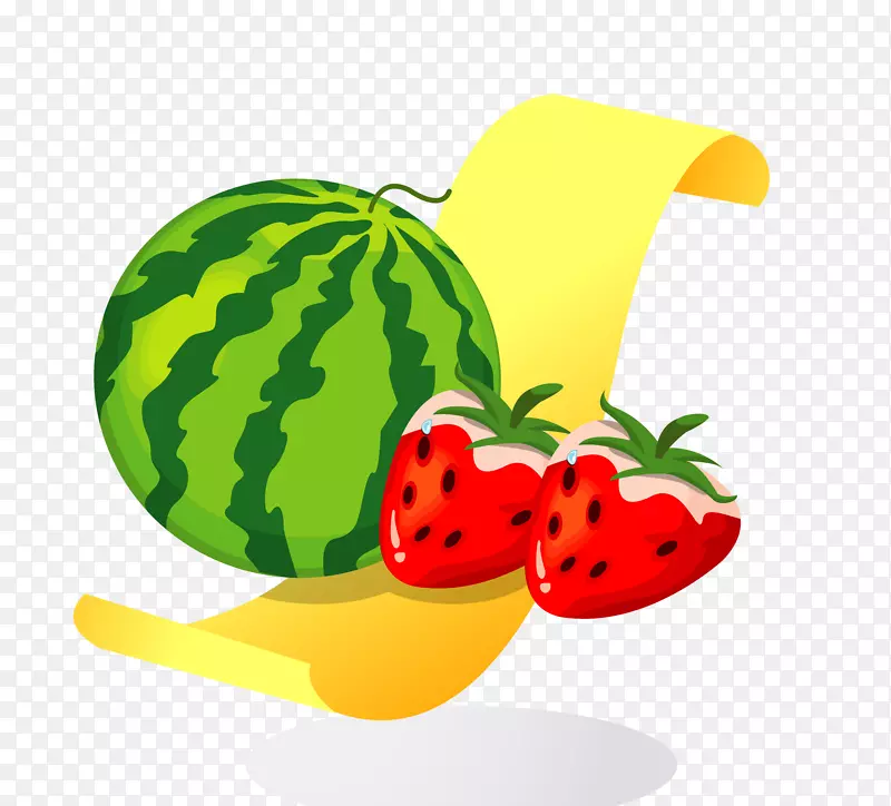 西瓜水果剪贴画.西瓜和草莓