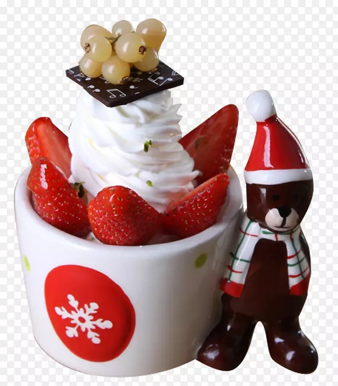 草莓冰淇淋圣代冷冻酸奶帕菲-可爱的草莓甜点