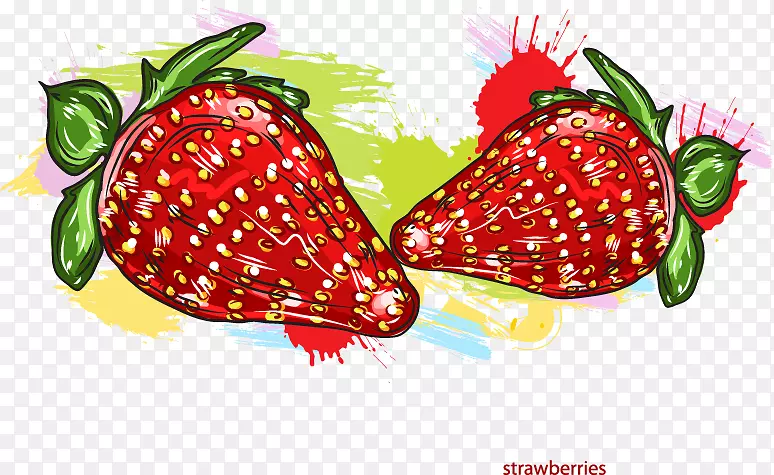 草莓奶油蛋糕汁脆饼草莓装饰图案材料免费扣