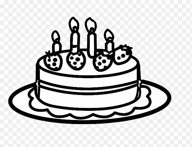 生日蛋糕牛奶杯蛋糕-简单的钢笔草莓大蛋糕