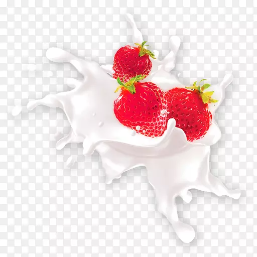 奶昔奶油派草莓白鲜奶草莓装饰图案