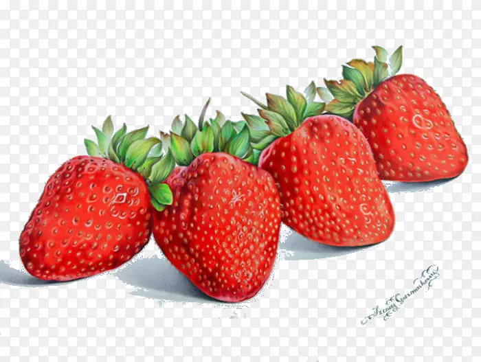 彩色铅笔画静物水彩画手绘草莓