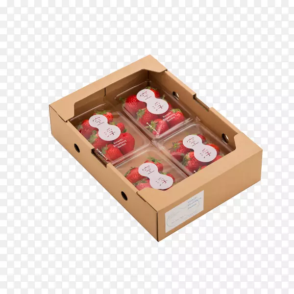 盒式纸盒包装及标签-草莓果包装设计