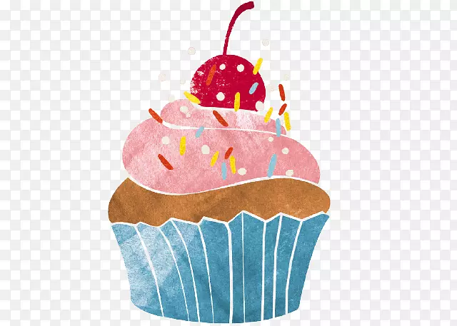蛋糕樱桃蛋糕松饼甜点手绘草莓巧克力樱桃蛋糕