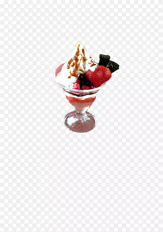 草莓冰淇淋圣代夫人-草莓冰淇淋可爱的装饰元素