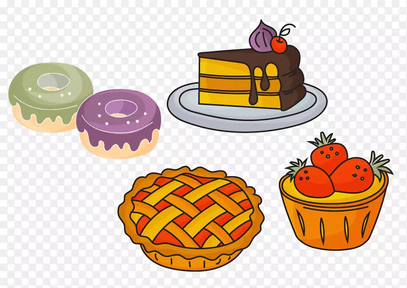 塔特面包店婚礼蛋糕巧克力蛋糕纸杯蛋糕手绘草莓水果甜点蛋糕