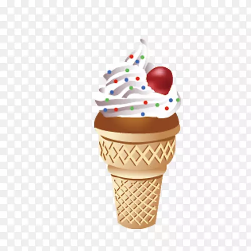 冰淇淋锥草莓冰淇淋高清电视手绘冰淇淋