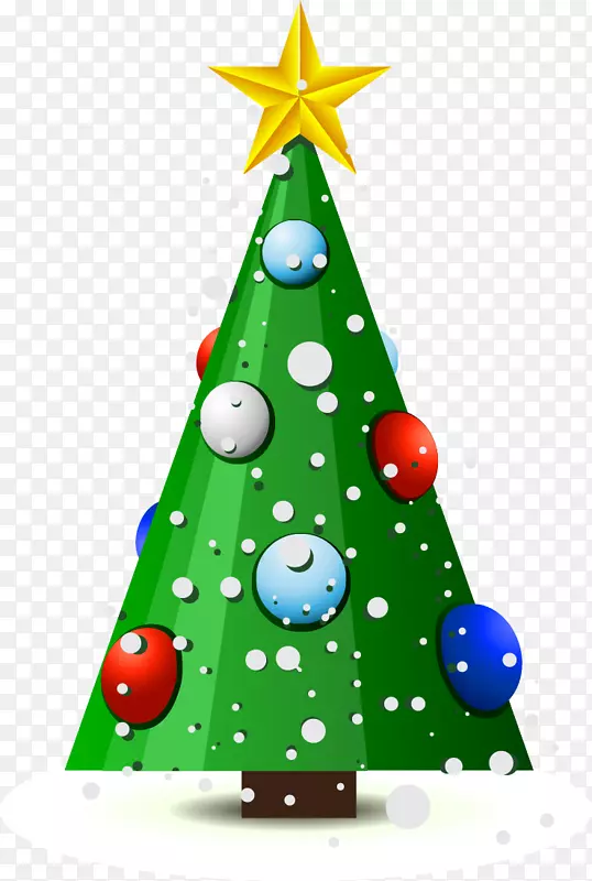 圣诞树新年树-绿色圣诞树上覆盖着装饰物