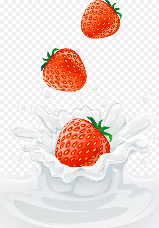 草莓味牛奶-鲜红草莓乳装饰图案